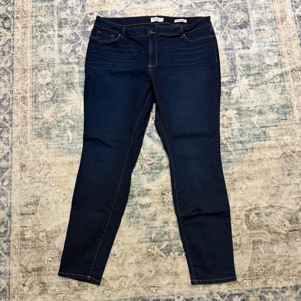 Womens Jessica Simpson Kiss Me Super Skinny Plus Size 22 Dark Blue